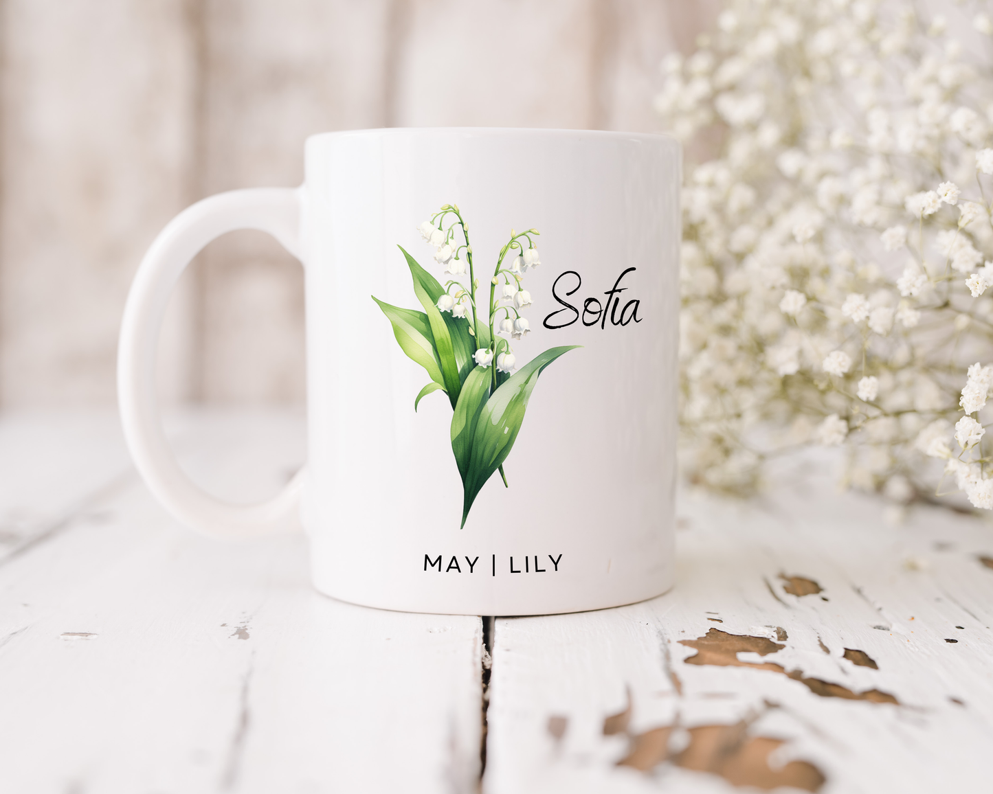 Personalised Birth Flower Mug