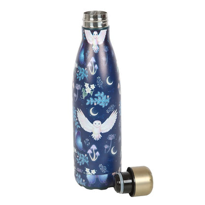 Night Owl Print Metal Water Bottle