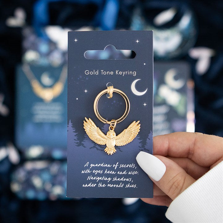 Night Owl Metal Keyring