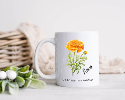 Personalised Birth Flower Mug