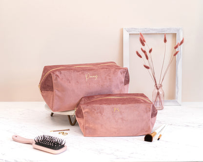 Personalised Velvet Makeup Bag - 4 colours