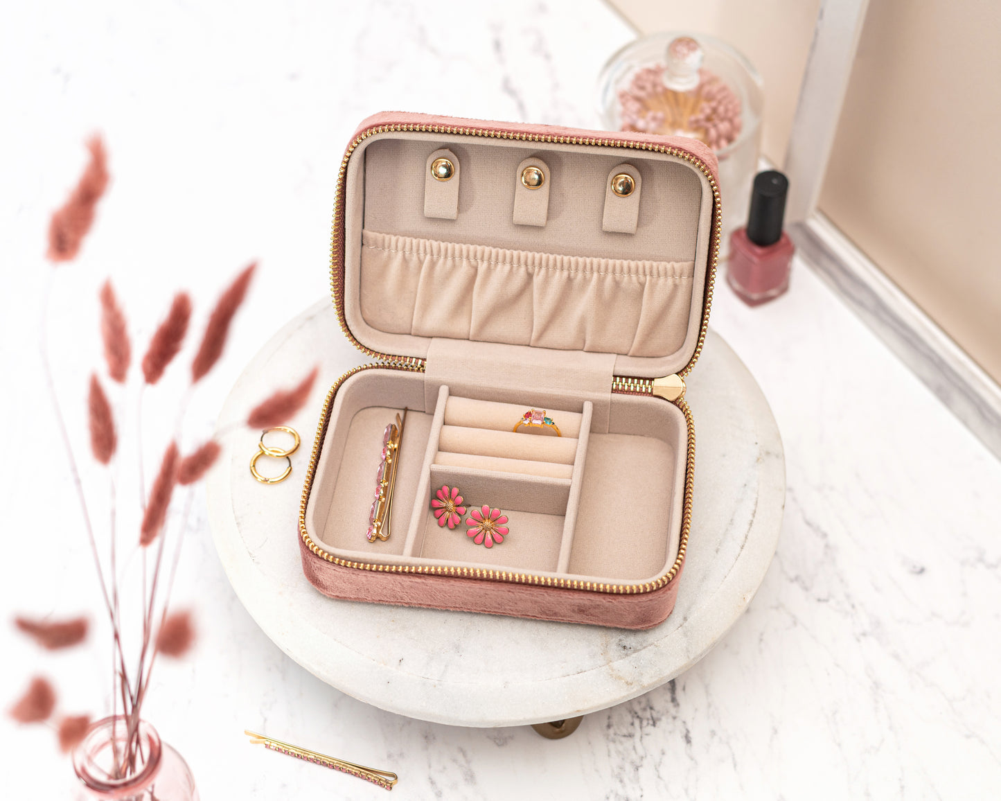 Personalised Velvet Travel Jewellery Box