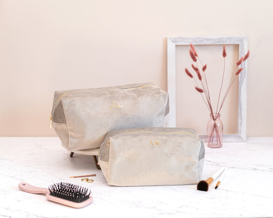 Personalised Velvet Makeup Bag - 4 colours
