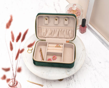 Personalised Velvet Travel Jewellery Box