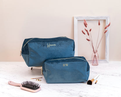 Personalised Velvet Makeup Bag - 4 colours