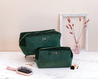 Personalised Velvet Makeup Bag - 4 colours