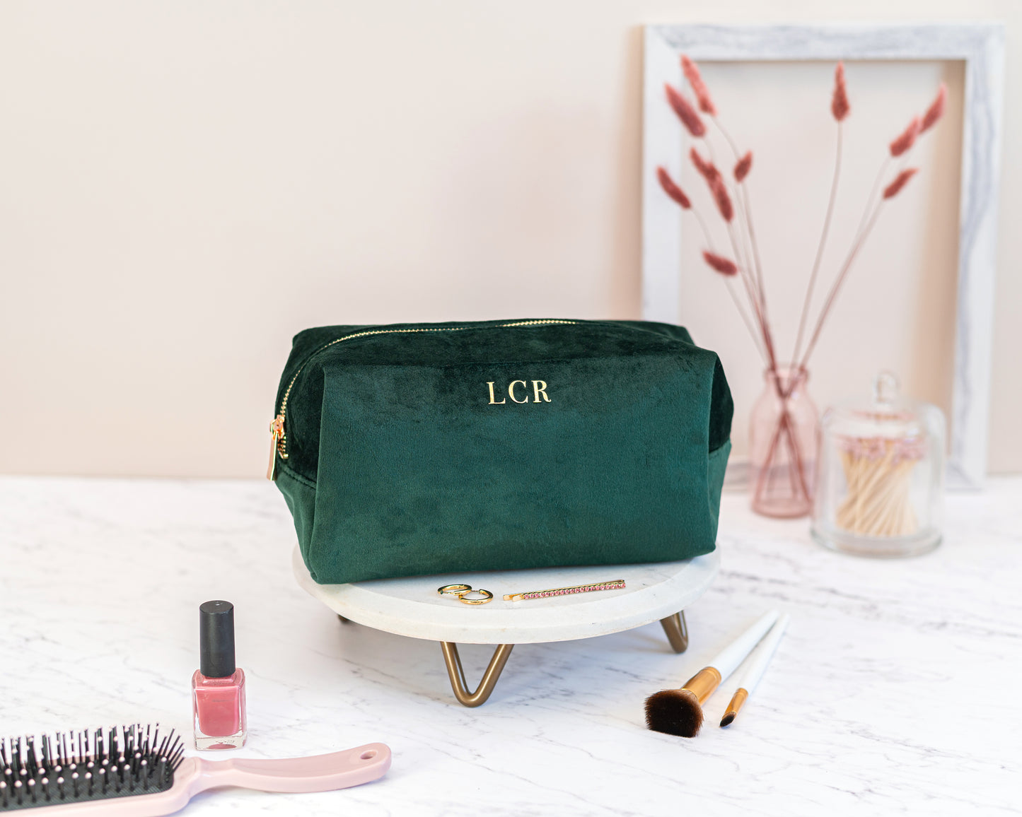 Personalised Velvet Makeup Bag - 4 colours