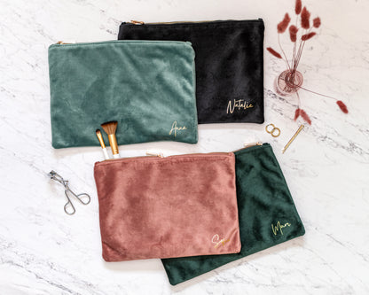 Personalised Velvet Pouch - 7 Colours