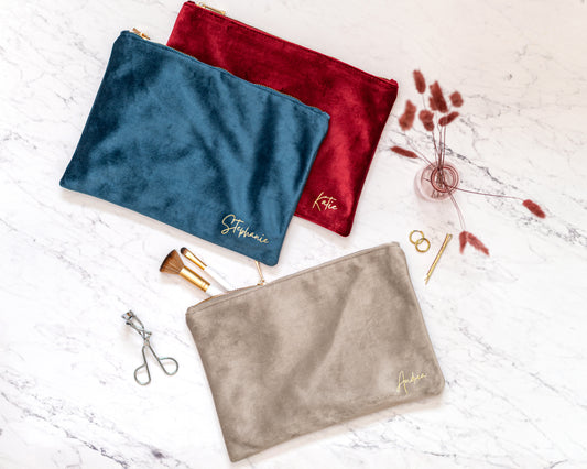 Personalised Velvet Pouch - 7 Colours