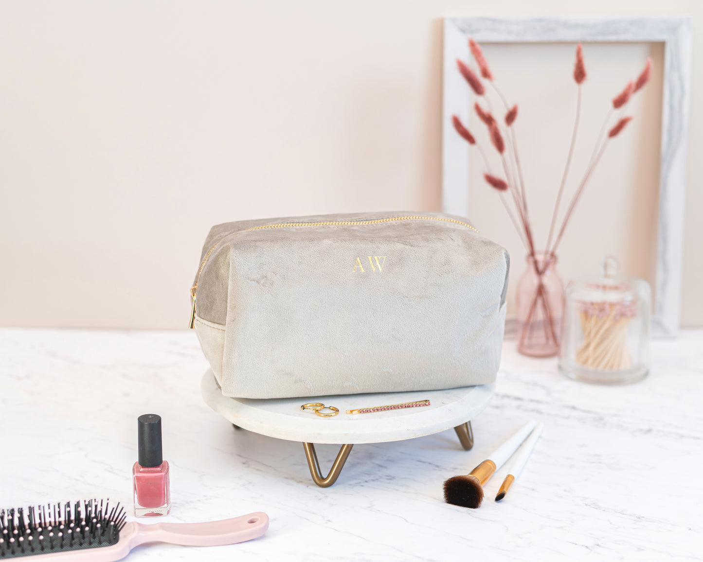 Personalised Velvet Makeup Bag - 4 colours