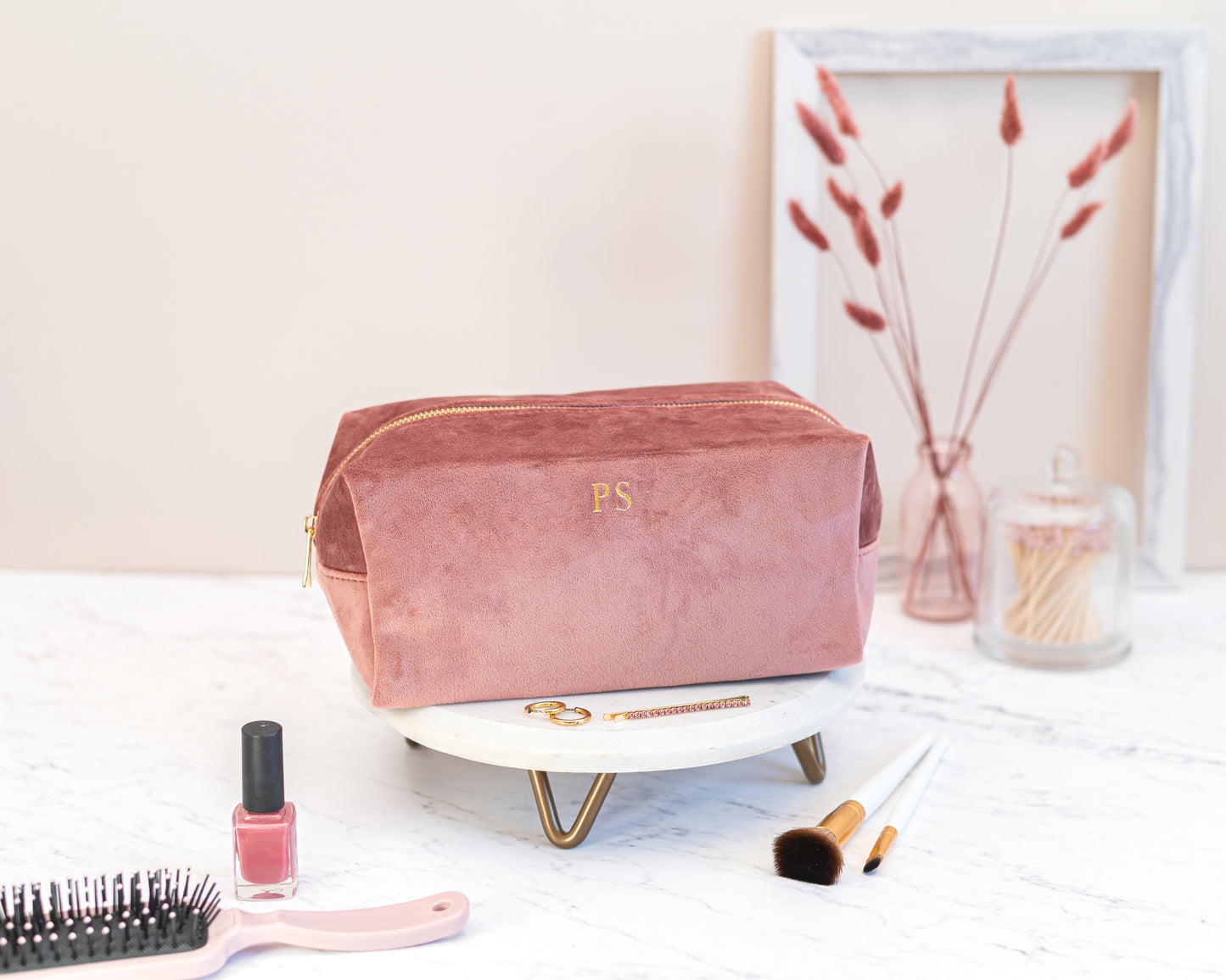 Personalised Velvet Makeup Bag - 4 colours