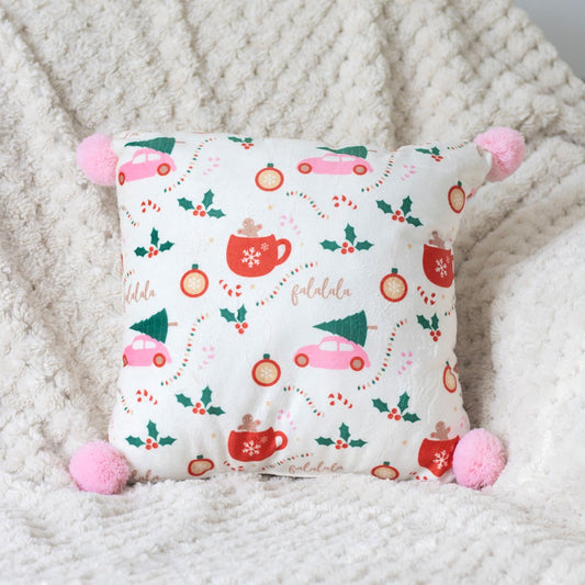 Sugarplum Christmas Pompom Cushion