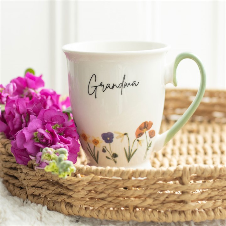 Grandma Wildflower Pedestal Mug