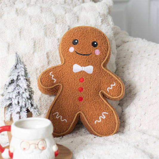 Gingerbread Man Bouclé Cushion