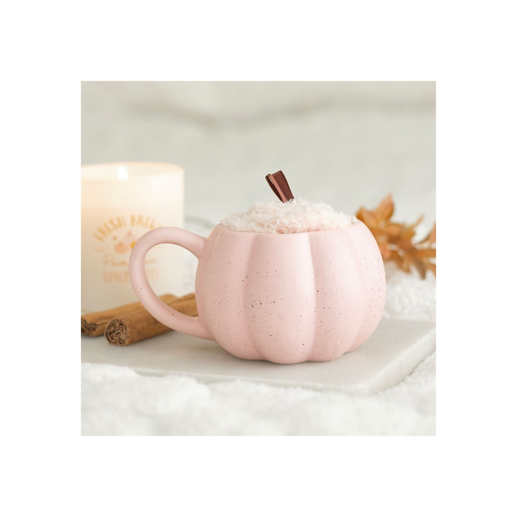 Pink Pumpkin Mug and Socks Set