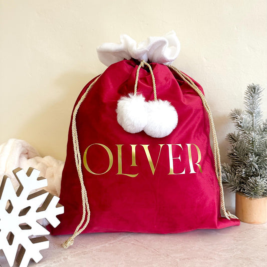 Personalised Velvet Christmas Sack