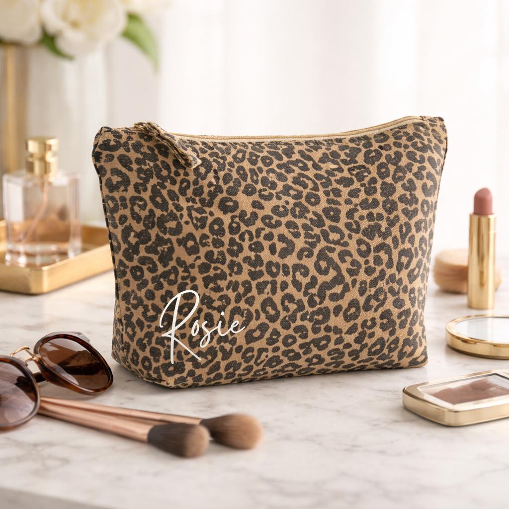 Leopard Print Makeup Bag