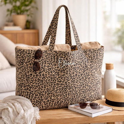 Large Leopard Print Tote Bag