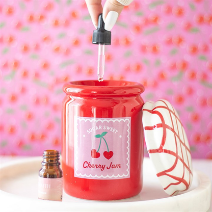 Cherry Jam Jar Oil Burner And Wax Warmer