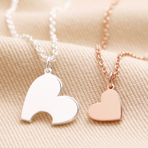Mother & Daughter Set of 2 Heart Puzzle Necklaces - Penny Rose Home and Gifts