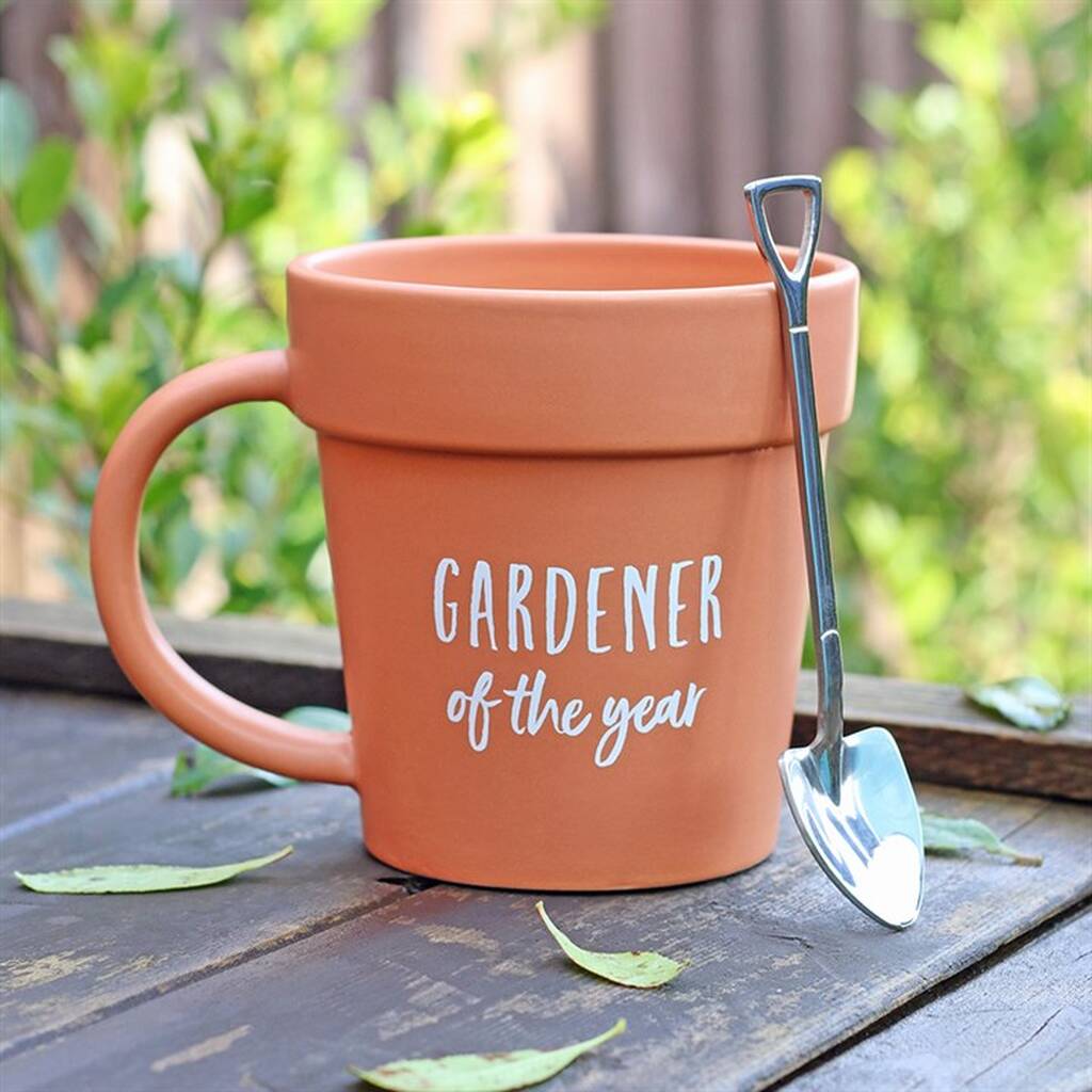 Gardener Of The Year Pot Mug And Shovel Spoon