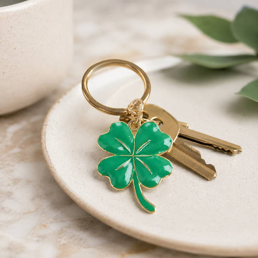 Lucky Four Leaf Clover Keyring