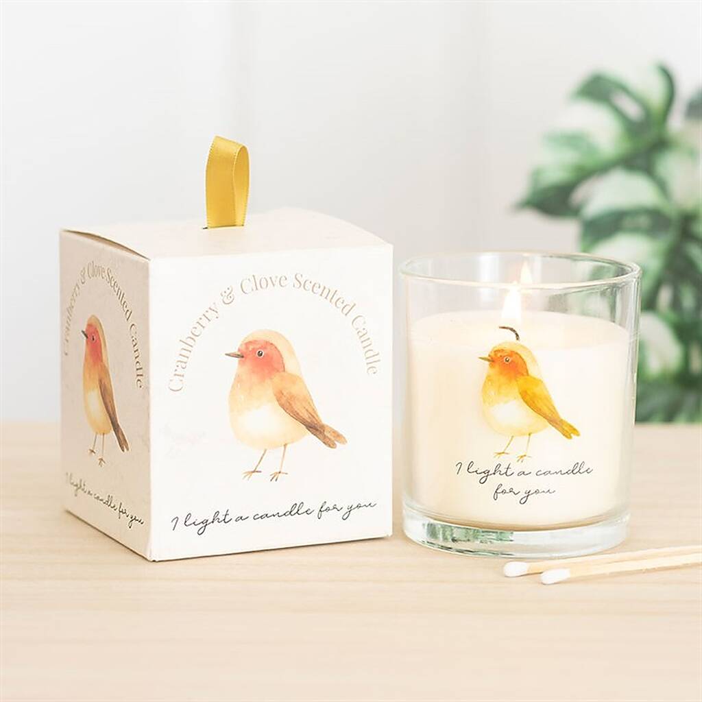 Robin Remembrance Cranberry And Clove Candle