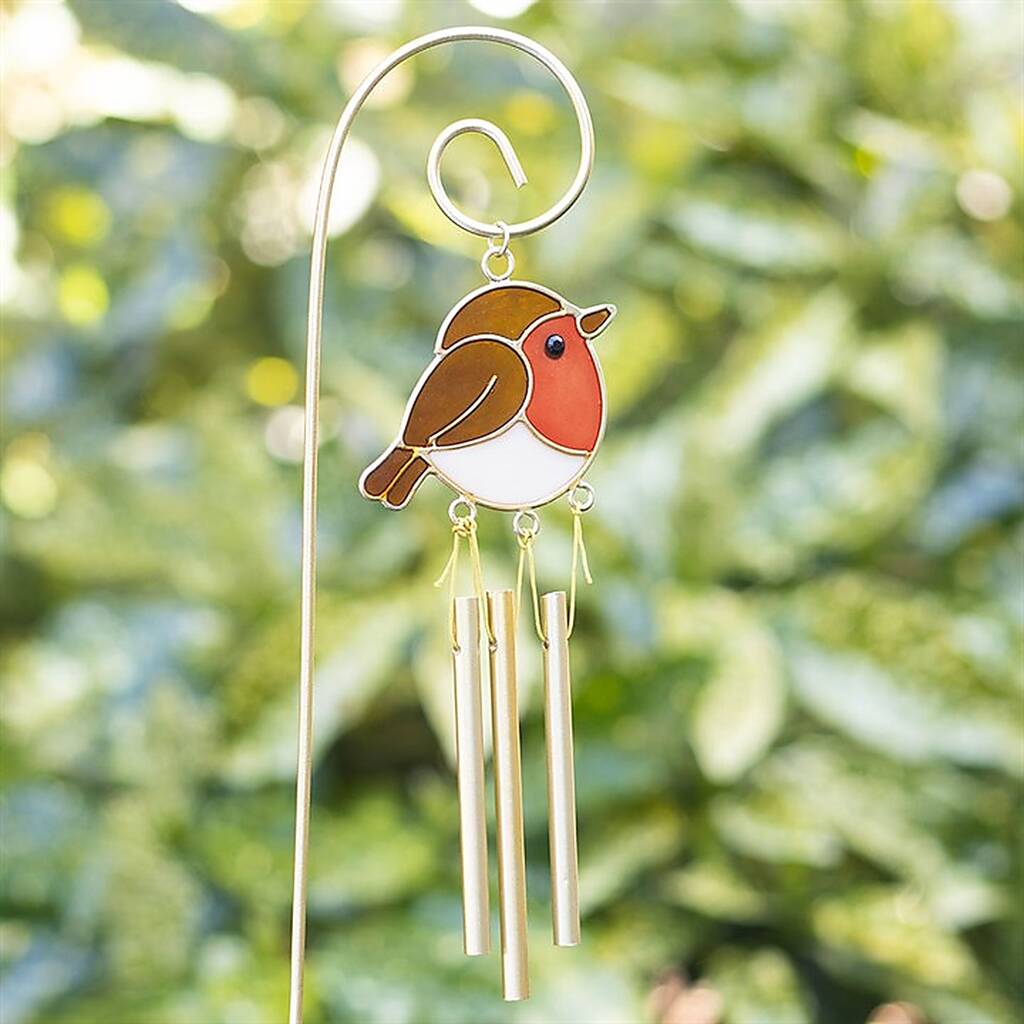 Robin Remembrance Windchime Stake