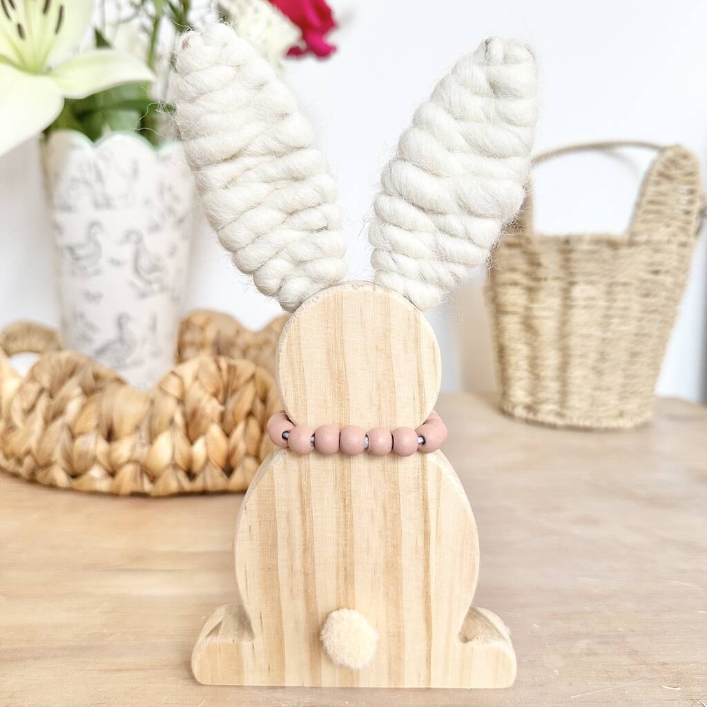 Wooden Sitting Bunny Ornament