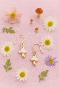 Dainty Gold Mushroom Drop Earrings