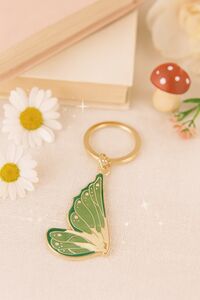 Whimsical Green Fairy Wing Keyring