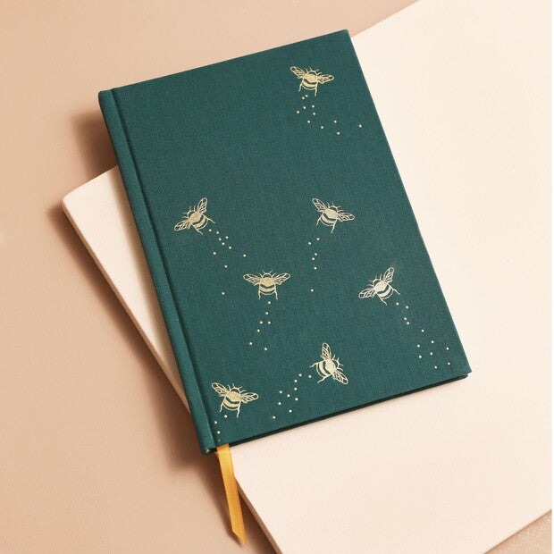 Emerald Bee Fabric Notebook - Penny Rose Home and Gifts