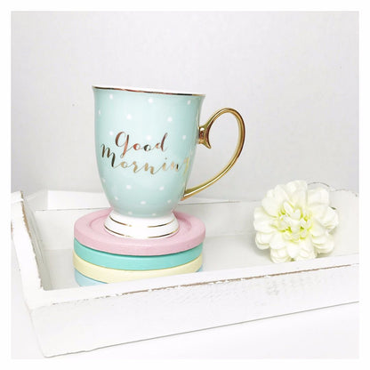 Bombay Duck Good Morning Mint & Gold Mug - Penny Rose Home and Gifts