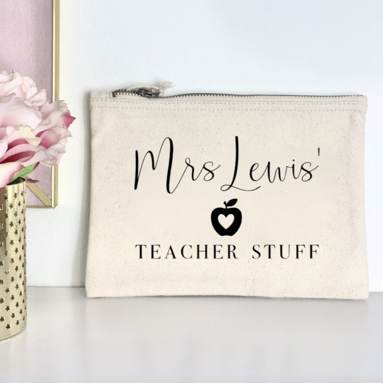 Personalised Teacher Stuff Pouch - Penny Rose Home and Gifts