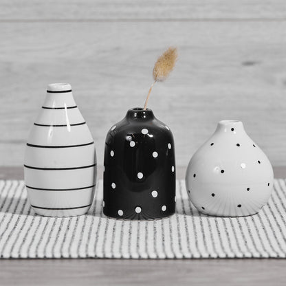 Monochrome Bud Vase - Set of 3 - Penny Rose Home and Gifts