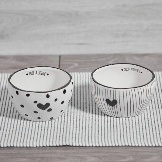 Monochrome Bowls - Set of 2 - Penny Rose Home and Gifts