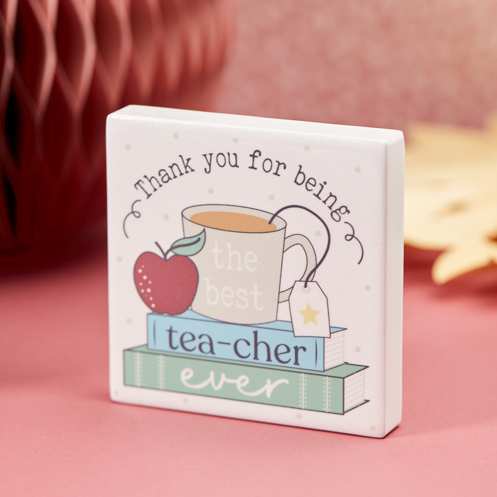 Best Teacher Ever Ceramic Block - Penny Rose Home and Gifts