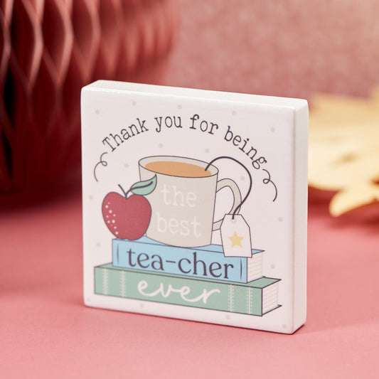 Best Teacher Ever Ceramic Block - Penny Rose Home and Gifts