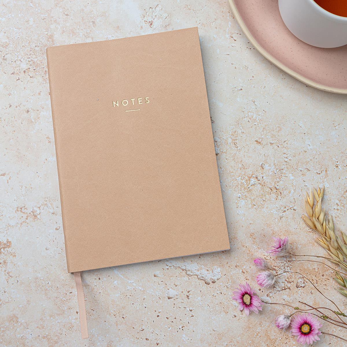 A5 Tan Vegan Leather Notebook - Penny Rose Home and Gifts