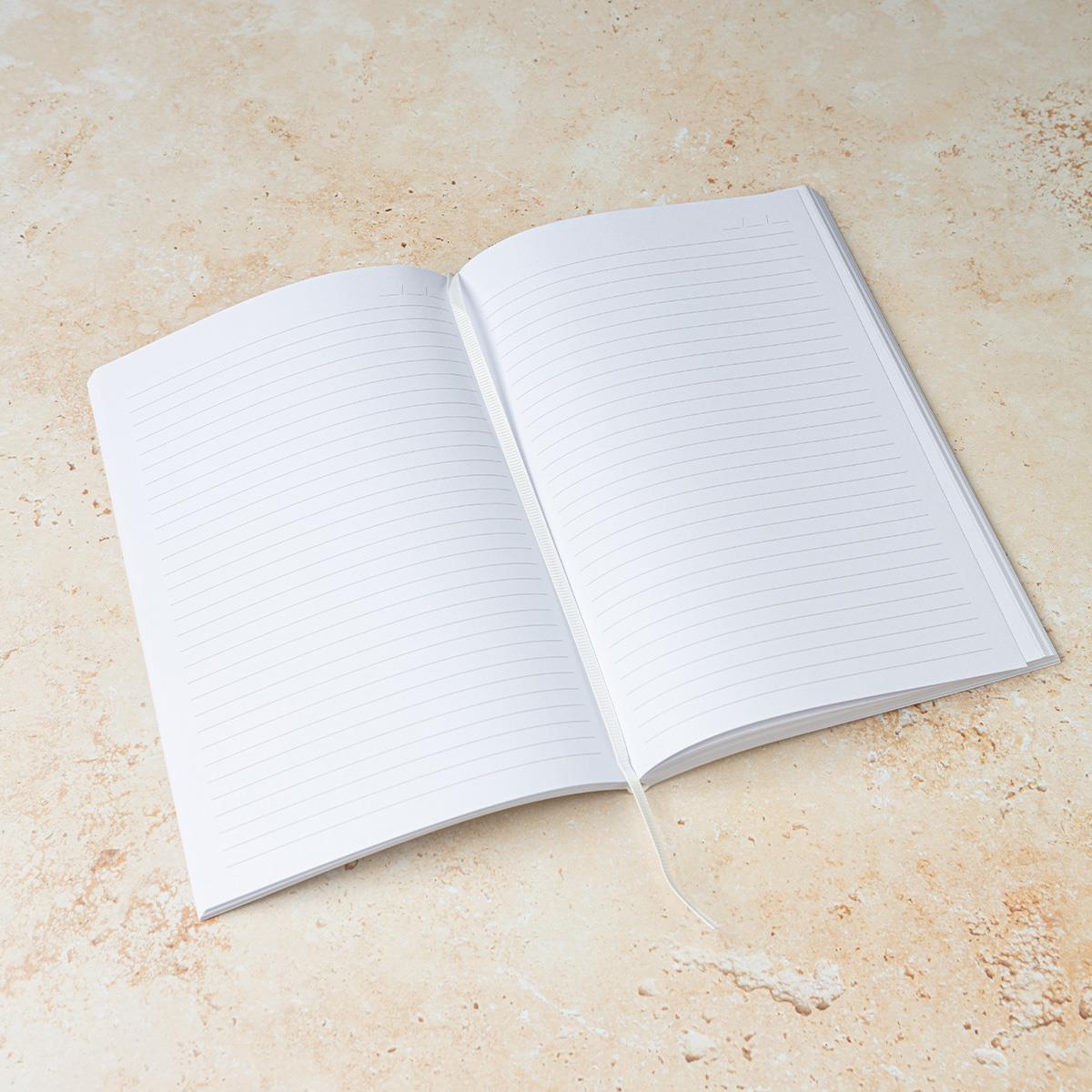 A5 White Vegan Leather Notebook - Penny Rose Home and Gifts
