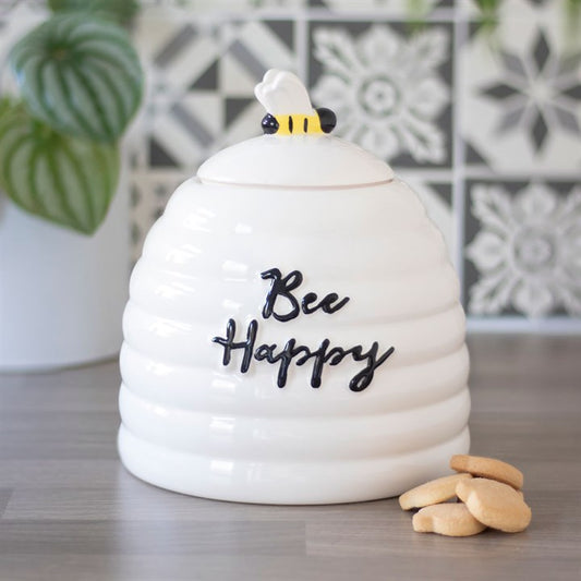 Bee Happy Ceramic Storage Jar - Penny Rose Home and Gifts