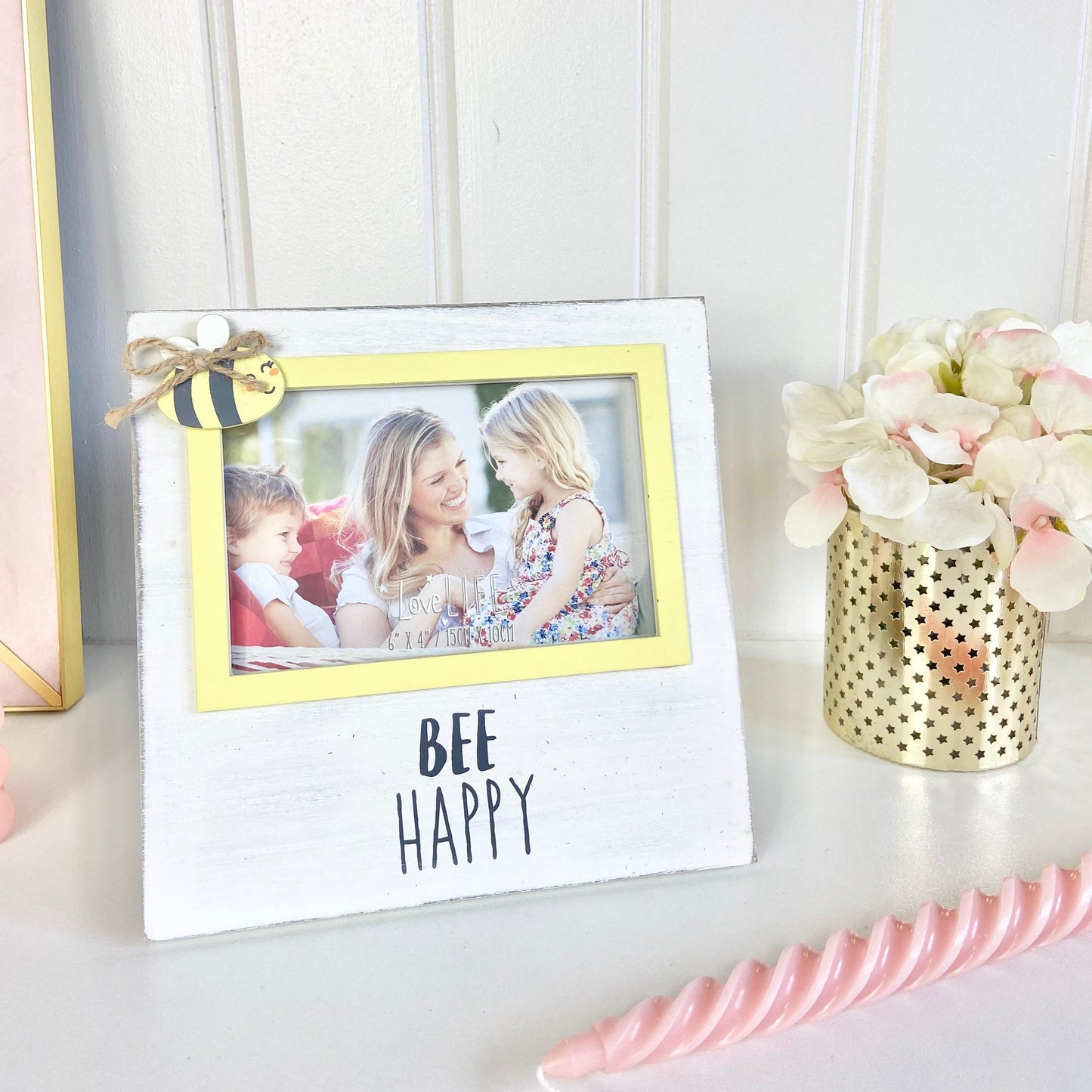 Bee Happy Wooden Photo Frame - Penny Rose Home and Gifts
