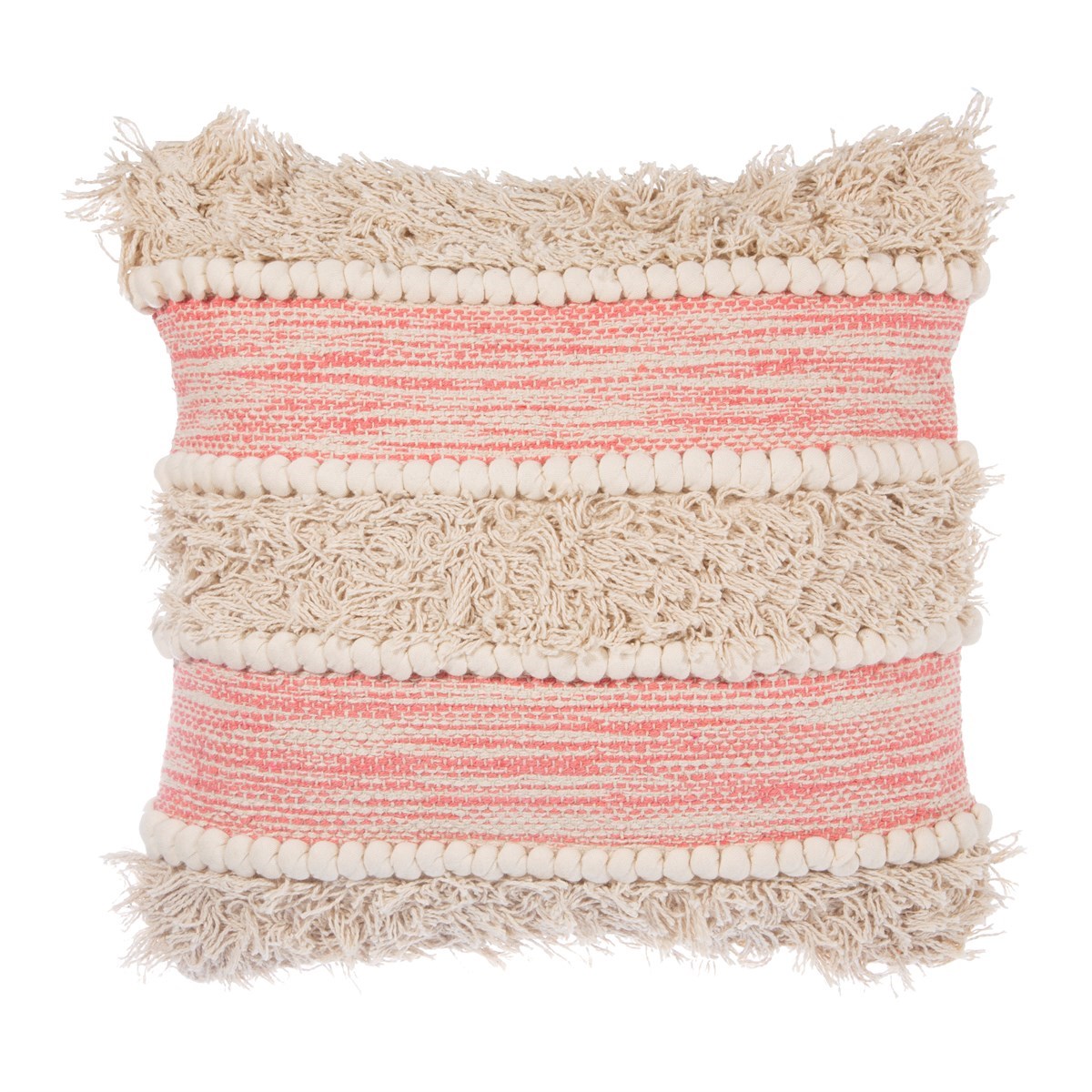Pink Scandi Boho Tufted Stripe Cushion - Penny Rose Home and Gifts
