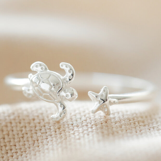 Silver turtle deals ring for ladies