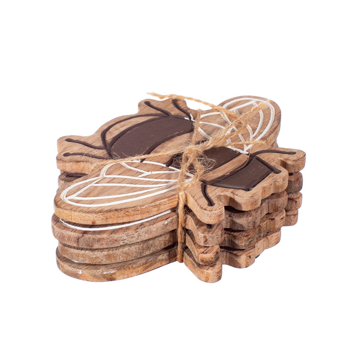 Wooden Bee Coasters - Set of 4 - Penny Rose Home and Gifts