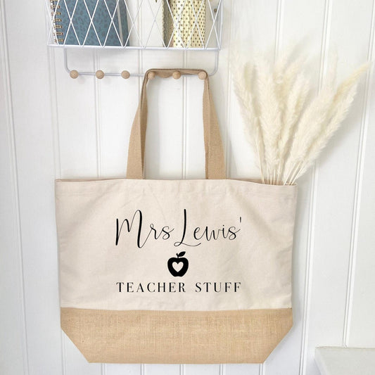Personalised Organic Teacher Tote Bag - Penny Rose Home and Gifts