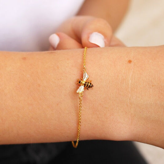 Gold Bee & Daisy Bracelet - Penny Rose Home and Gifts