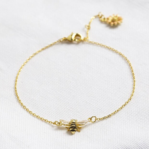 Gold Bee & Daisy Bracelet - Penny Rose Home and Gifts