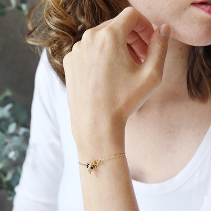 Honeycomb Bumble Bee Gold Bracelet - Penny Rose Home and Gifts