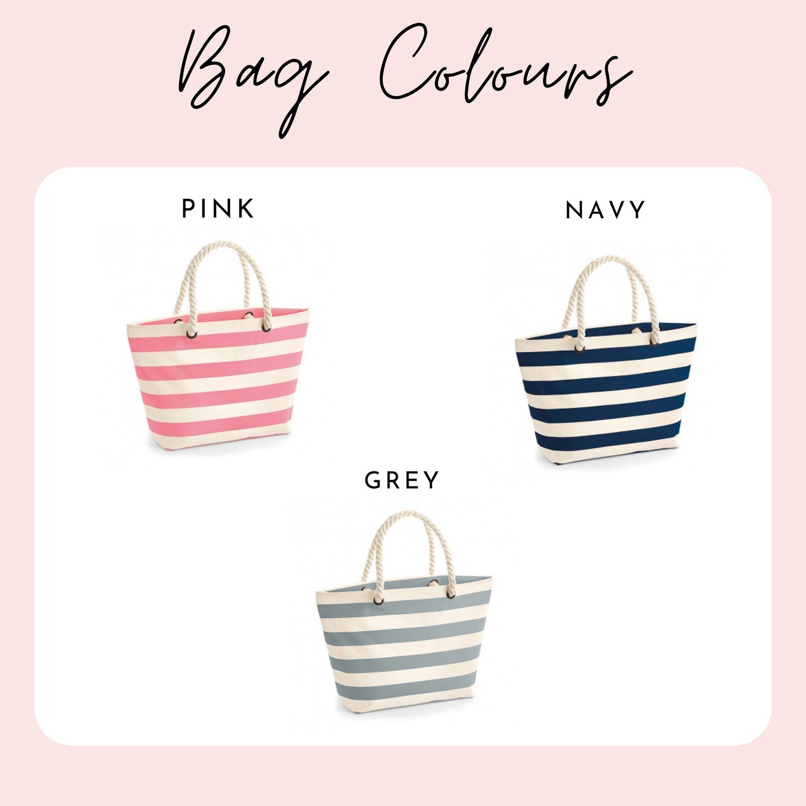 Personalised Striped Beach Essentials Bag - Penny Rose Home and Gifts